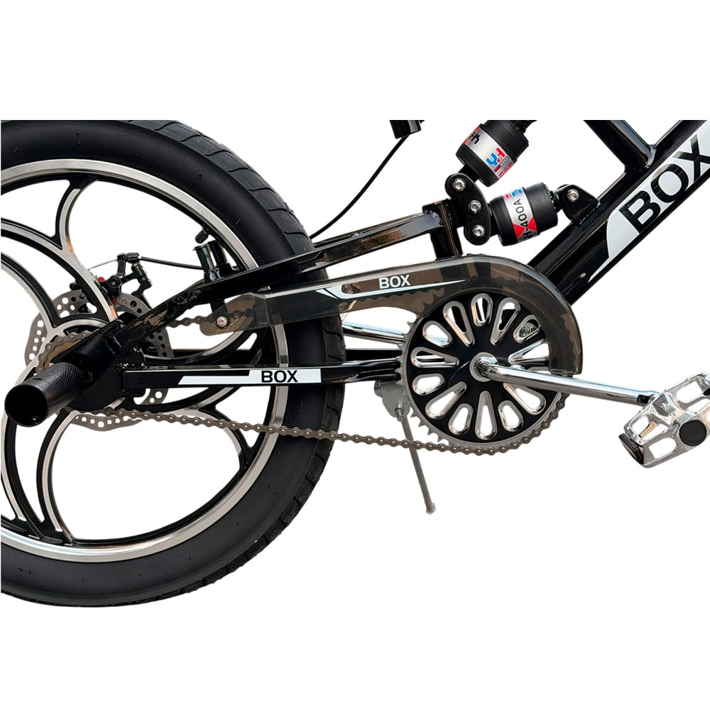 BMX CON TRIPLE SUSPENSIÓN ARO 20 - NEGRO CON BLANCO - 4