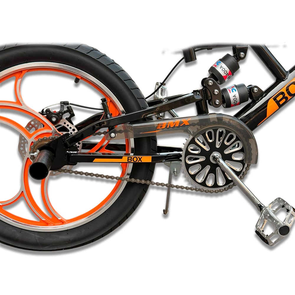 BICICLETA BMX CON TRIPLE SUSPENSIÓN ARO 20 - NEGRO CON NARANJA - 4