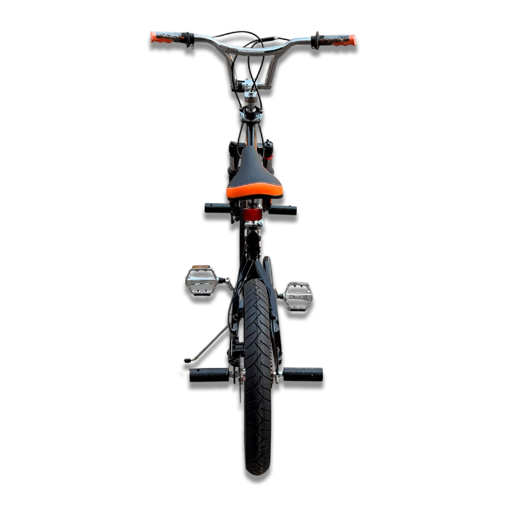 BICICLETA BMX CON TRIPLE SUSPENSIÓN ARO 20 - NEGRO CON NARANJA - 6