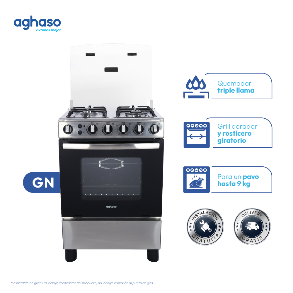 COCINA AGHASO 4 HORNILLAS PREMIUM GN - 1