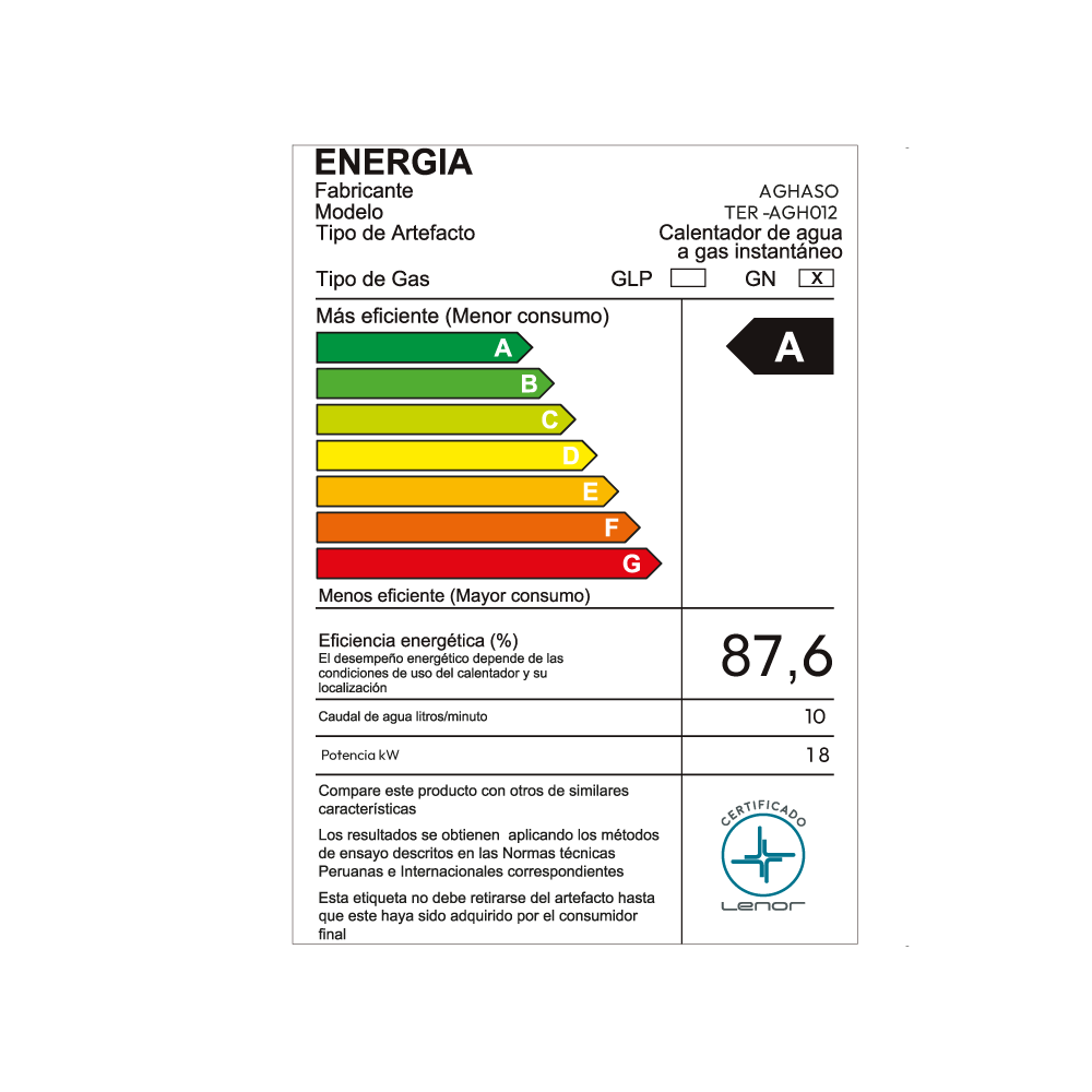 Terma a Gas Natural Aghaso 10 Litros Tiro Natural - 3