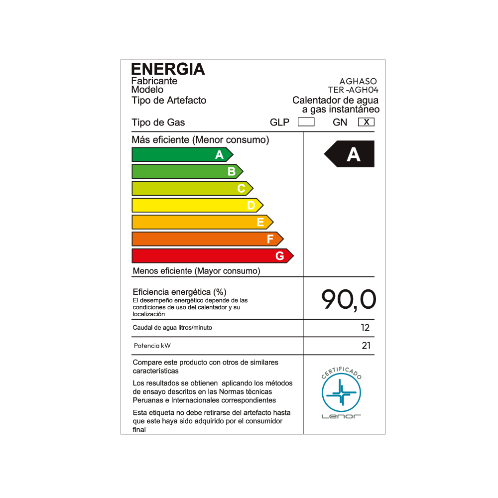 Terma a Gas Natural Aghaso 12 Litros Digital - 7