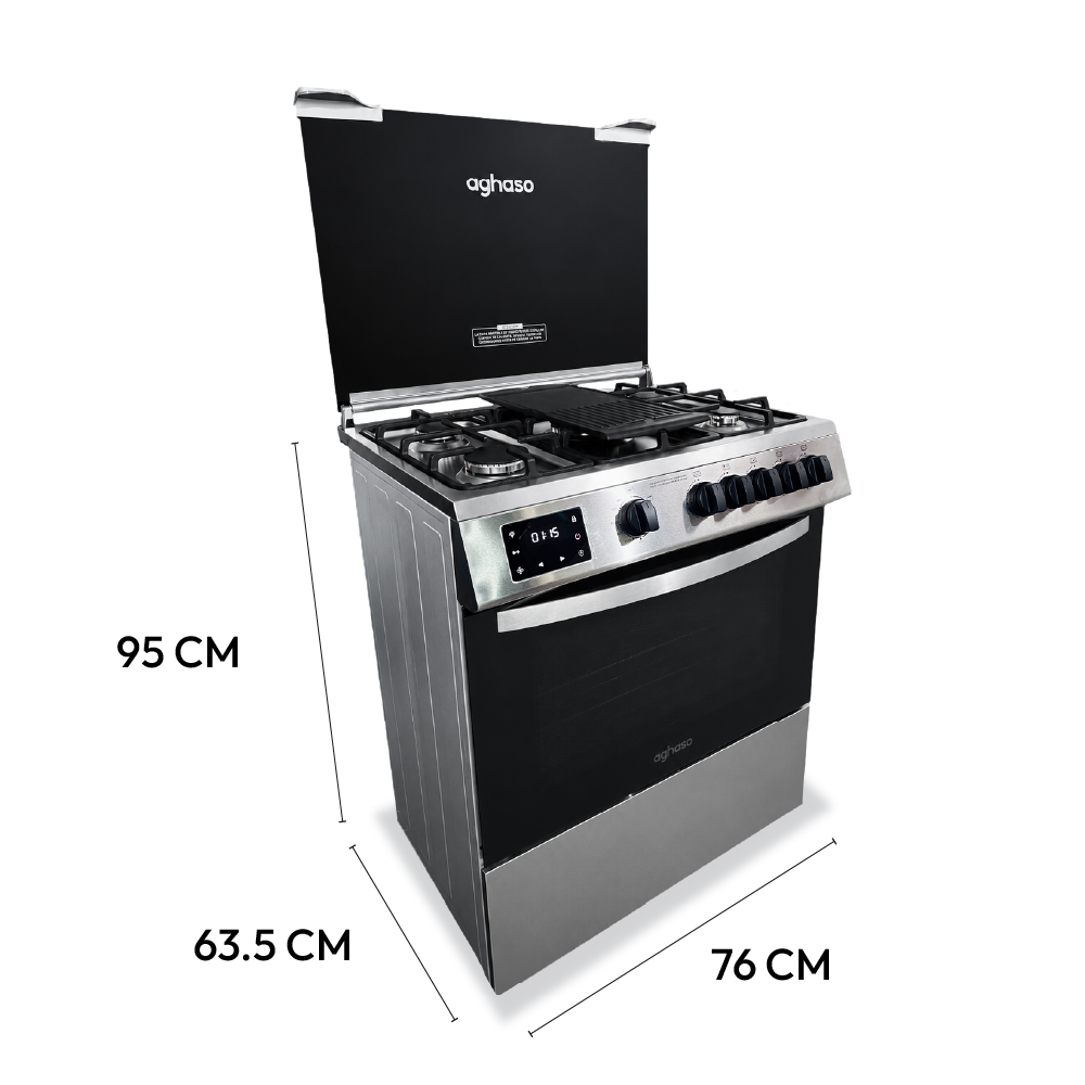 COCINA A GAS GLP 5 HORNILLAS DIGITAL AGHASO 105L - 6
