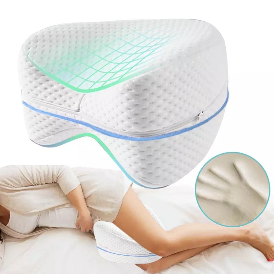 ALMOHADA ORTOPÉDICA PARA PIERNAS VISCOELÁSTICA CON FUNDA - 1