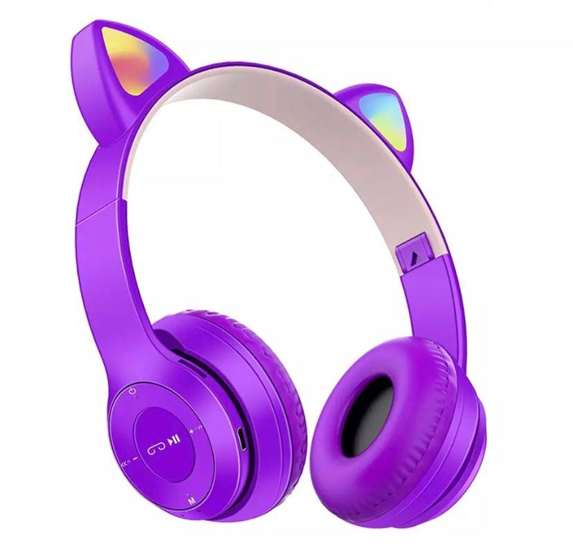 AUDÍFONOS ANKAFA ON-EAR GATO BLUETOOTH CON LUZ LED - 1