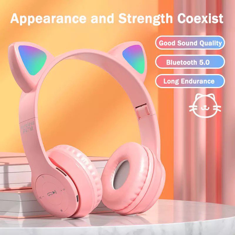SET AUDÍFONOS ANKAFA IN-EAR GATO BLUETOOTH 3 EN 1 + MP3 + RADIO FM + CABLE - 3