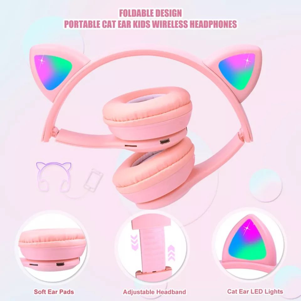 SET AUDÍFONOS ANKAFA IN-EAR GATO BLUETOOTH 3 EN 1 + MP3 + RADIO FM + CABLE - 4