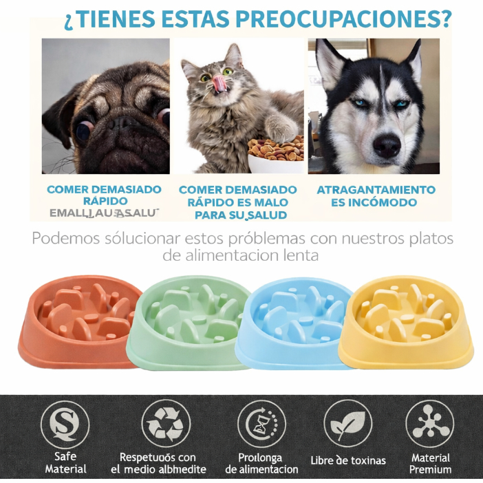 PLATO PERRO PACK X 2 COMEDERO ANTI-ANSIEDAD 1 LT ANKAFA - 9