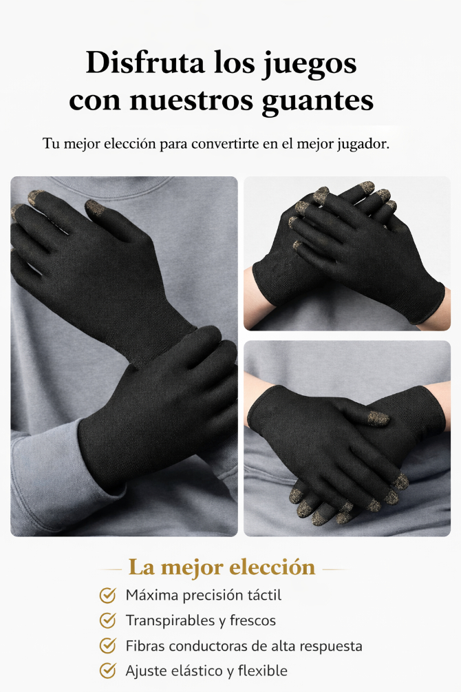 GUANTES TÁCTILES ANTIDESLIZANTES TOUCH PARA CELULAR NEGROS | ANTISUDOR Y TRANSPIRABLES - 8