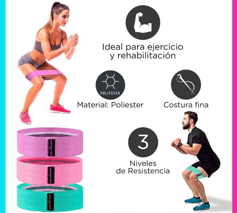 SET DE 3 BANDAS DE TELA PARA ENTRENAMIENTO PREMIUM - 2