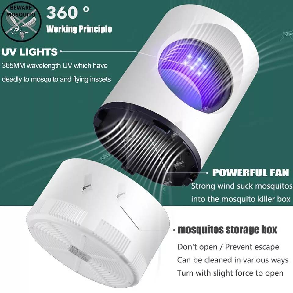 MATA MOSQUITOS ELÉCTRICO UV PORTÁTIL PARA INTERIORES - 3