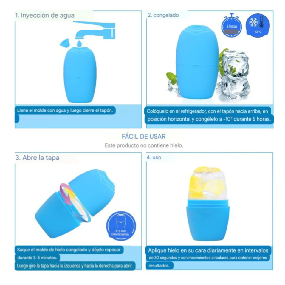 MASAJEADOR FACIAL DE HIELO PARA HIELOTERAPIA ROSTRO - 6