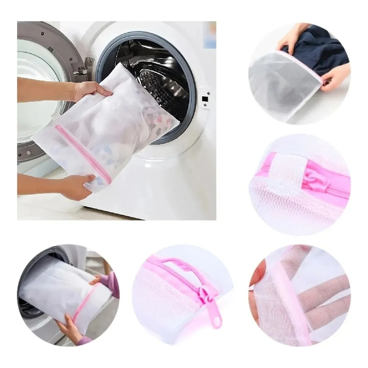 PACK 2 BOLSAS BLANCO LAVADO LAVADORA ROPA DELICADA - 2