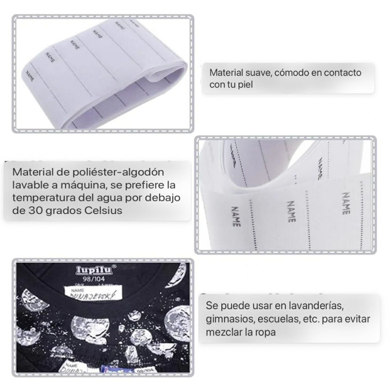 PPACK DE 3 ROLLOS DE ETIQUETAS TERMOADHESIVAS PARA ROPA + LÁPIZ Y PLANCHA - RÁPIDO Y FÁCIL DE USAR - 3