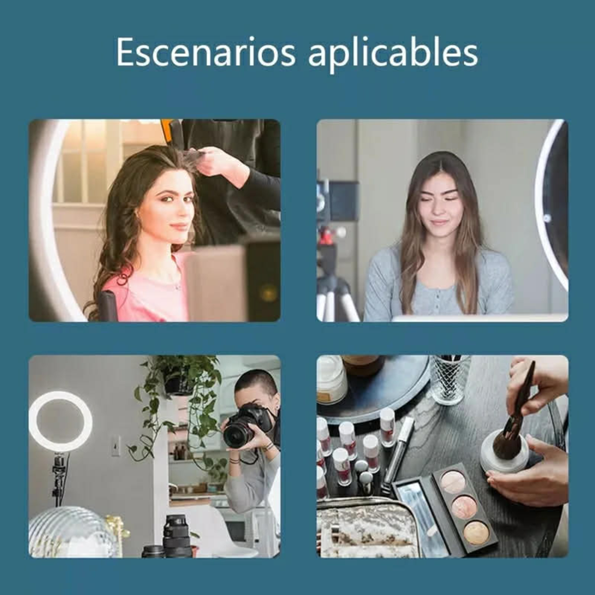 ARO DE LUZ LED CON SOPORTE DOBLE – PARA TIKTOK Y YOUTUBE - 7