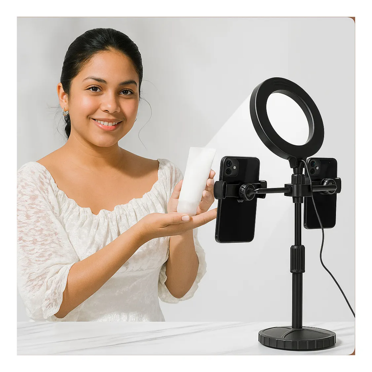 ARO DE LUZ LED 16 CM – ILUMINACIÓN PARA STREAMING Y VENTAS ONLINE - 7