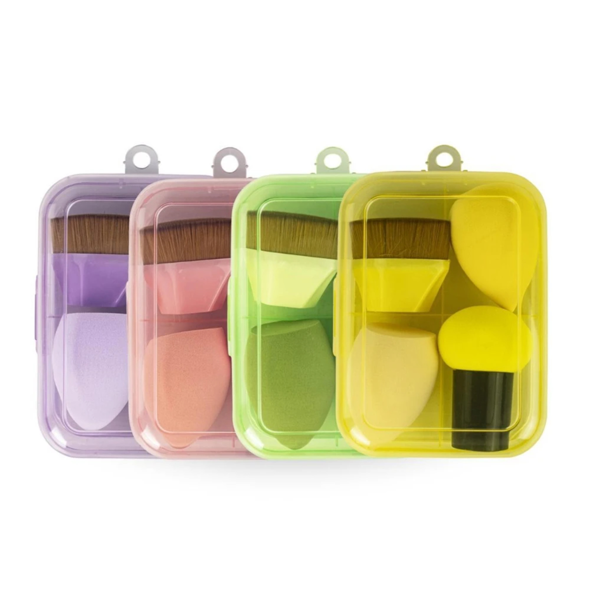 ESPONJAS BLENDER Y BROCHA MAQUILLAJE SET PROFESIONAL CON ESTUCHE PORTÁTIL 4 PIEZAS - 3