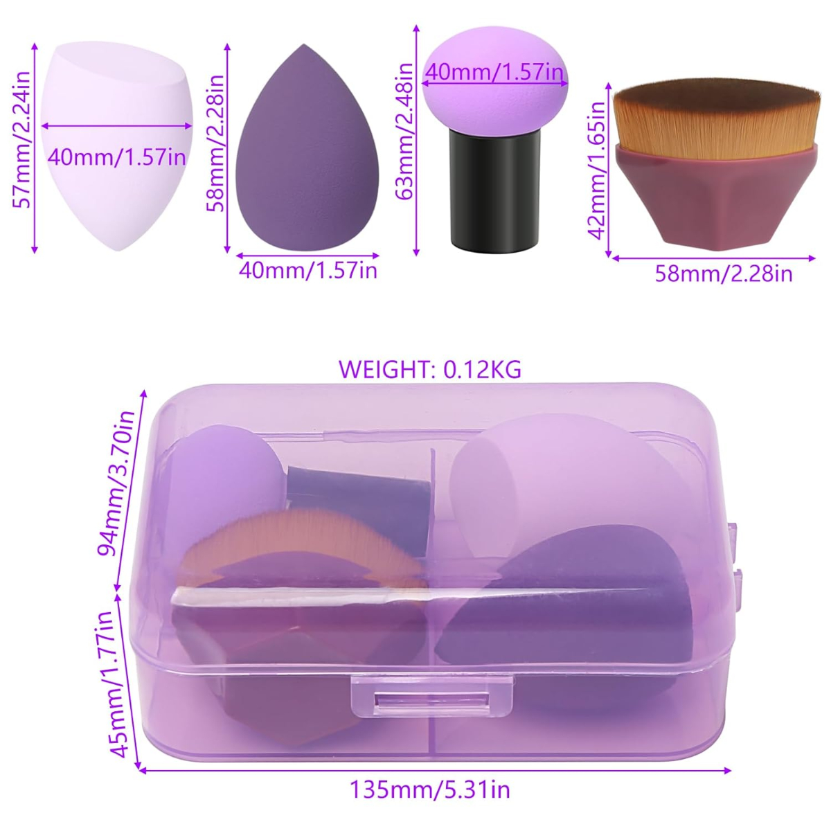 ESTUCHE CON BROCHAS DE MAQUILLAJE KEY - 5