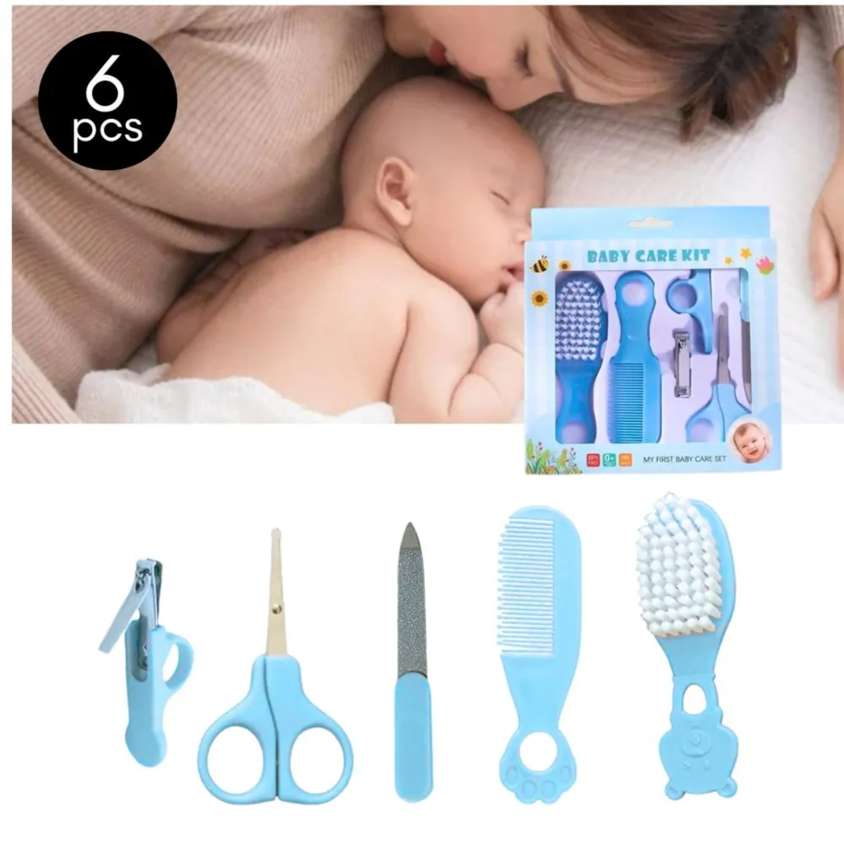SET DE ASEO PARA BEBÉ CELESTE 6 PIEZAS - 1