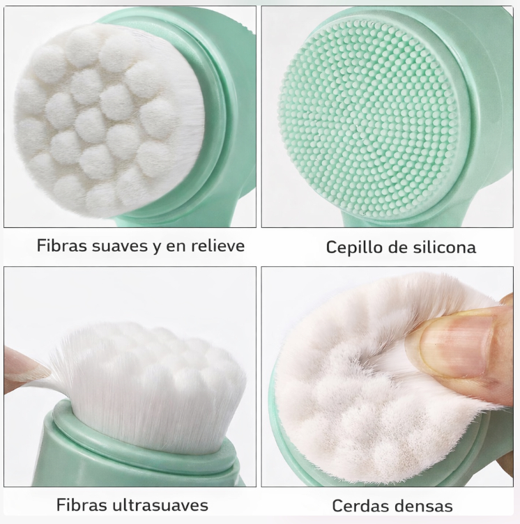 CEPILLO FACIAL DOBLE CARA CON RODILLO MASAJEADOR PARA PIEL - 5