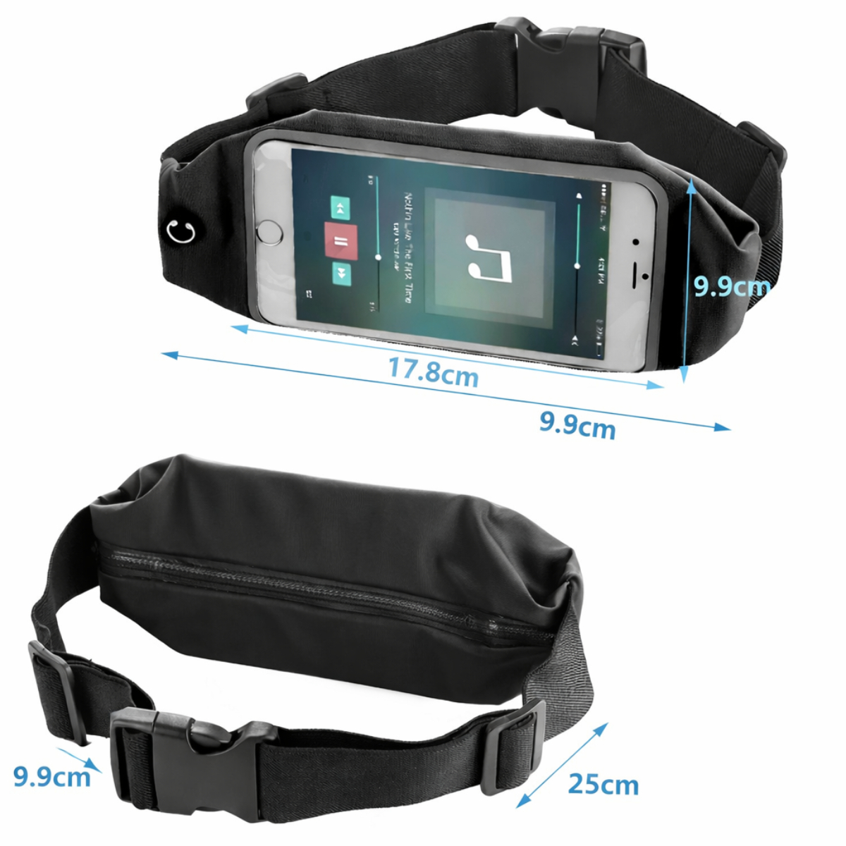 PACK X2 CANGURO DEPORTIVO PORTA CELULAR AJUSTABLE IMPERMEABLE COLORES SURTIDOS - 8
