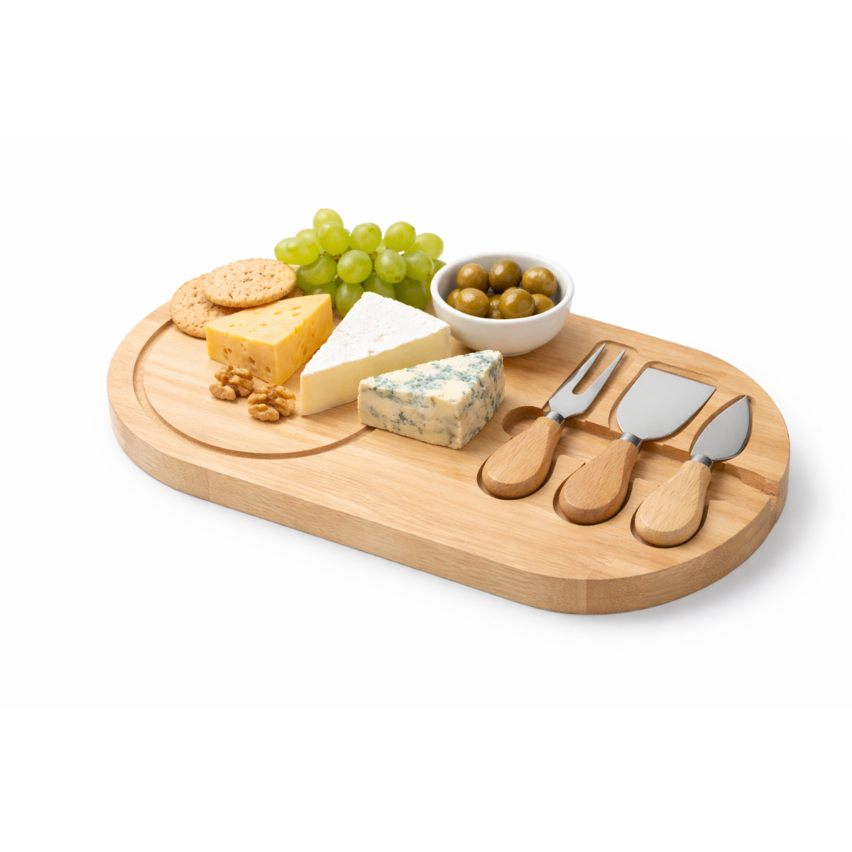 SET TABLA PARA PIQUEOS Y QUESOS MADERA PREMIUM IDEAL REGALO - 1