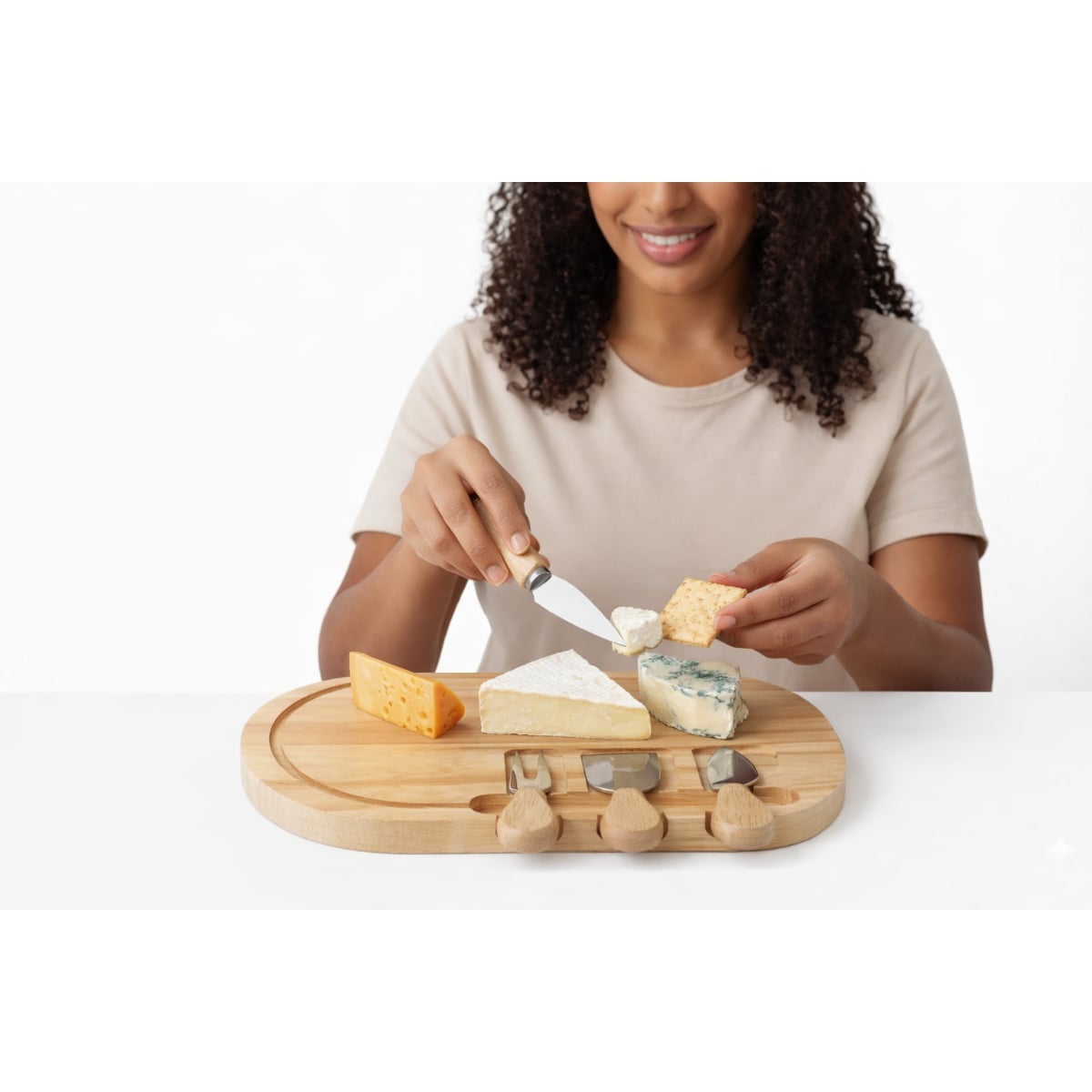SET TABLA PARA PIQUEOS Y QUESOS MADERA PREMIUM IDEAL REGALO - 2