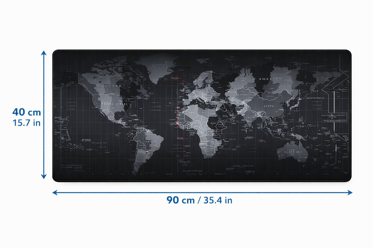 MOUSEPAD GAMER XXL 80X30 CM MAPA MUNDIAL BASE ANTIDESLIZANTE - 10