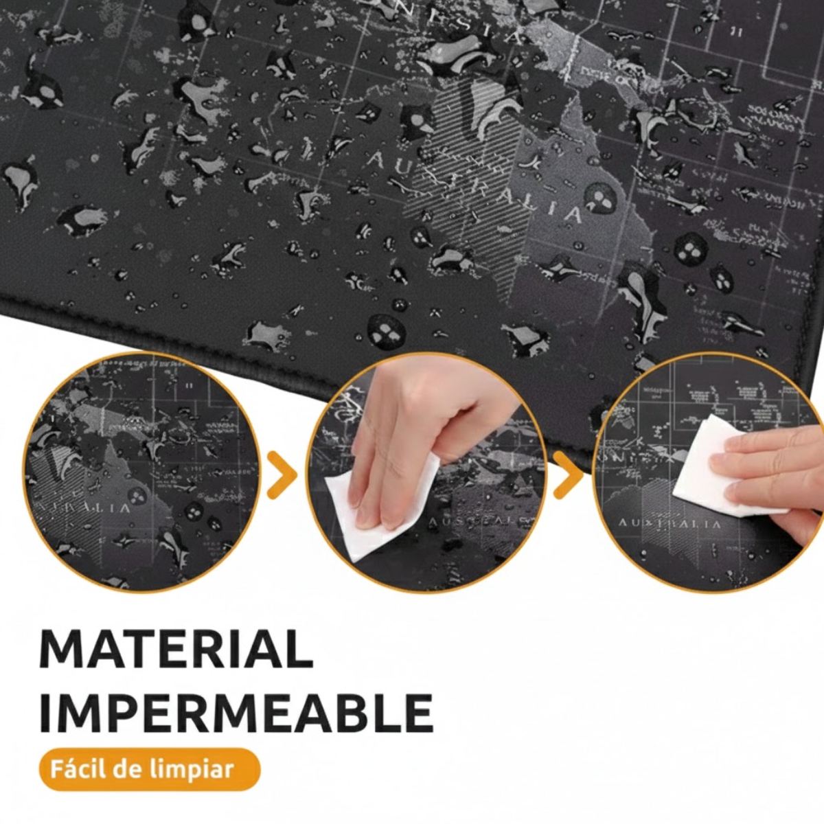 MOUSEPAD GAMER XXL 80X30 CM MAPA MUNDIAL BASE ANTIDESLIZANTE - 2
