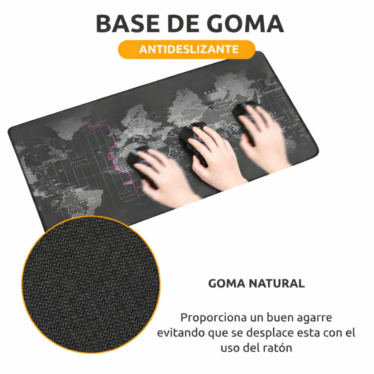 MOUSEPAD GAMER XXL 80X30 CM MAPA MUNDIAL BASE ANTIDESLIZANTE - 4