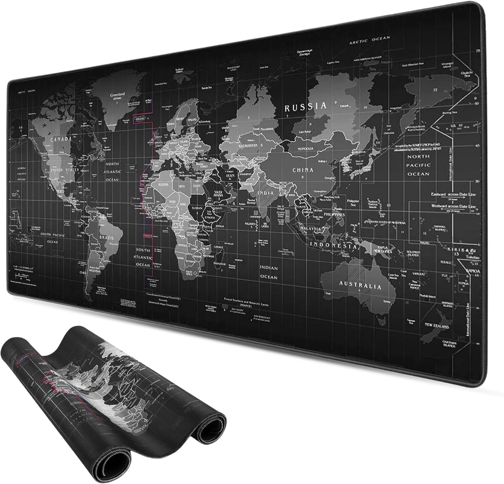 ALFOMBRILLA DE ESCRITORIO XXL 80X30 MAPA MUNDIAL PARA TECLADO Y MOUSE - 1