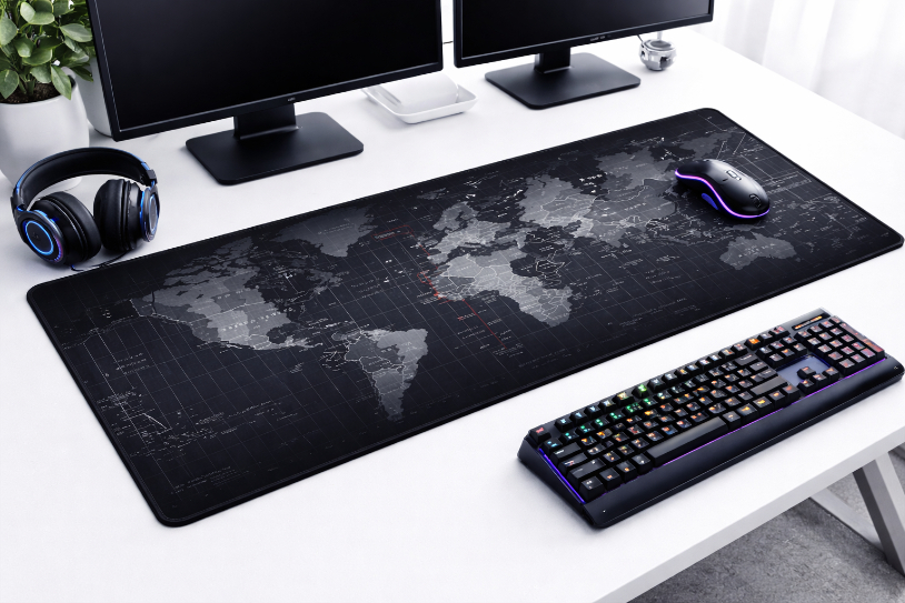 ALFOMBRILLA DE ESCRITORIO XXL 80X30 MAPA MUNDIAL PARA TECLADO Y MOUSE - 3