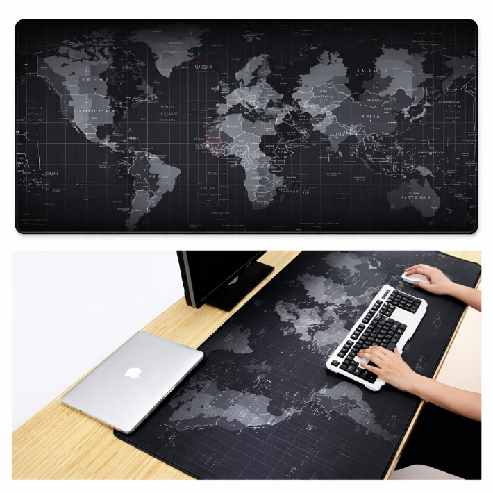 ALFOMBRILLA DE ESCRITORIO XXL 80X30 MAPA MUNDIAL PARA TECLADO Y MOUSE - 6