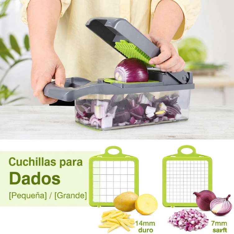 PICADOR MULTIFUNCIONAL 14 PIEZAS CHEFMAX PRO ACERO INOXIDABLE COCINA - 2