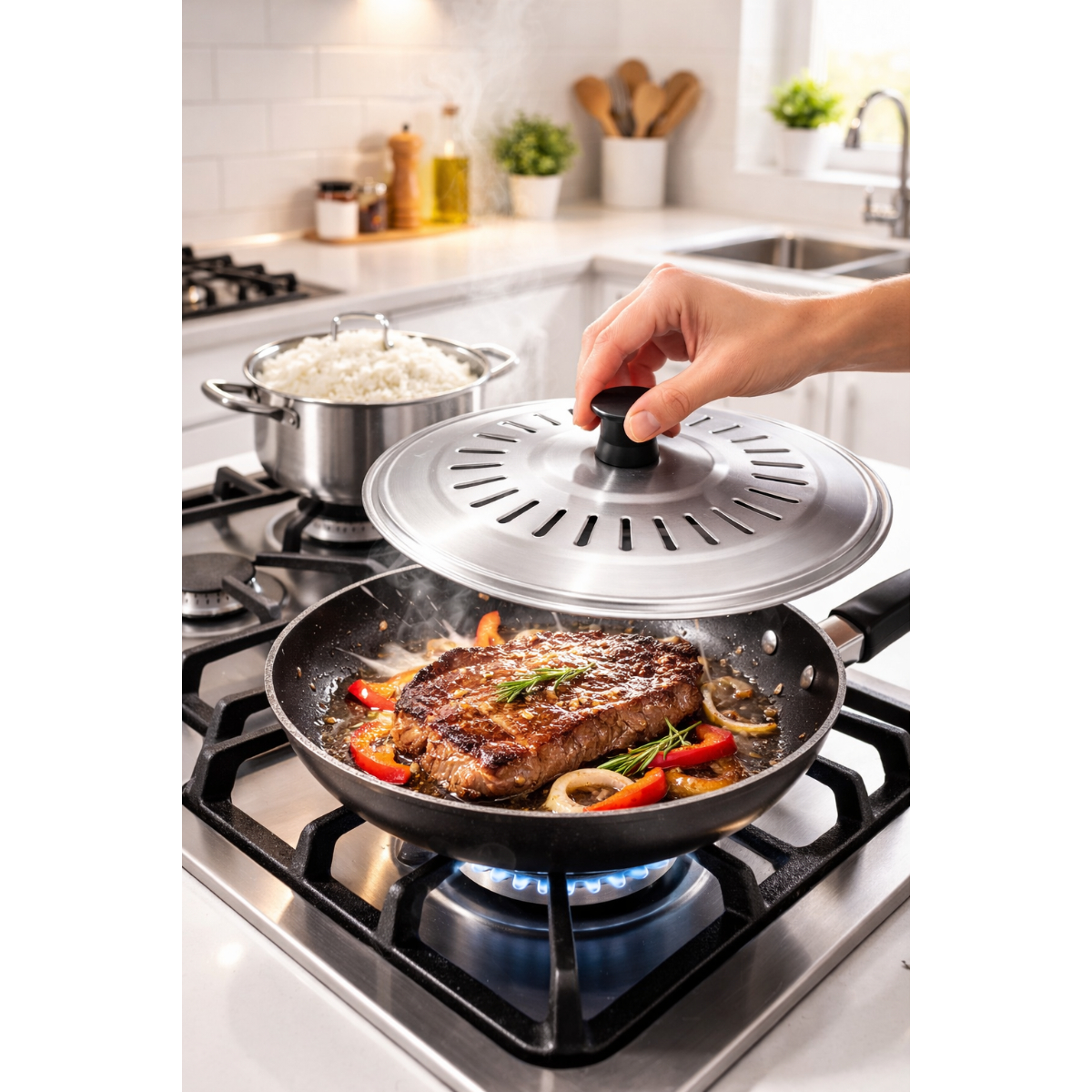 TAPA DE OLLA 22 CM ACERO INOXIDABLE PROFESIONAL - 1