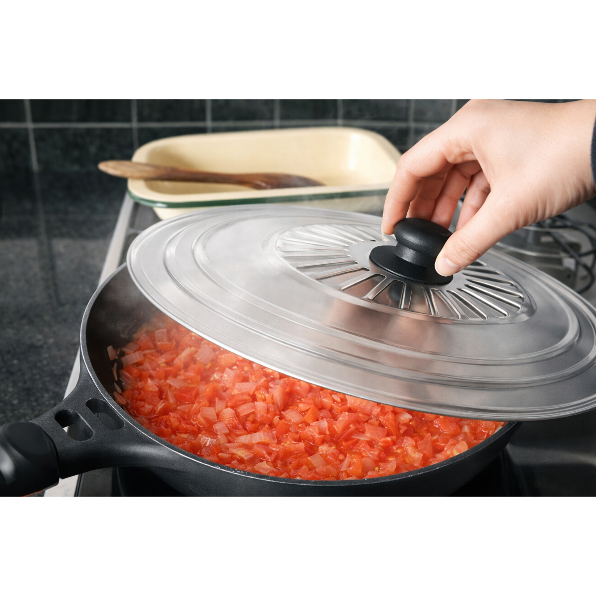 TAPA DE OLLA 22 CM ACERO INOXIDABLE PROFESIONAL - 2