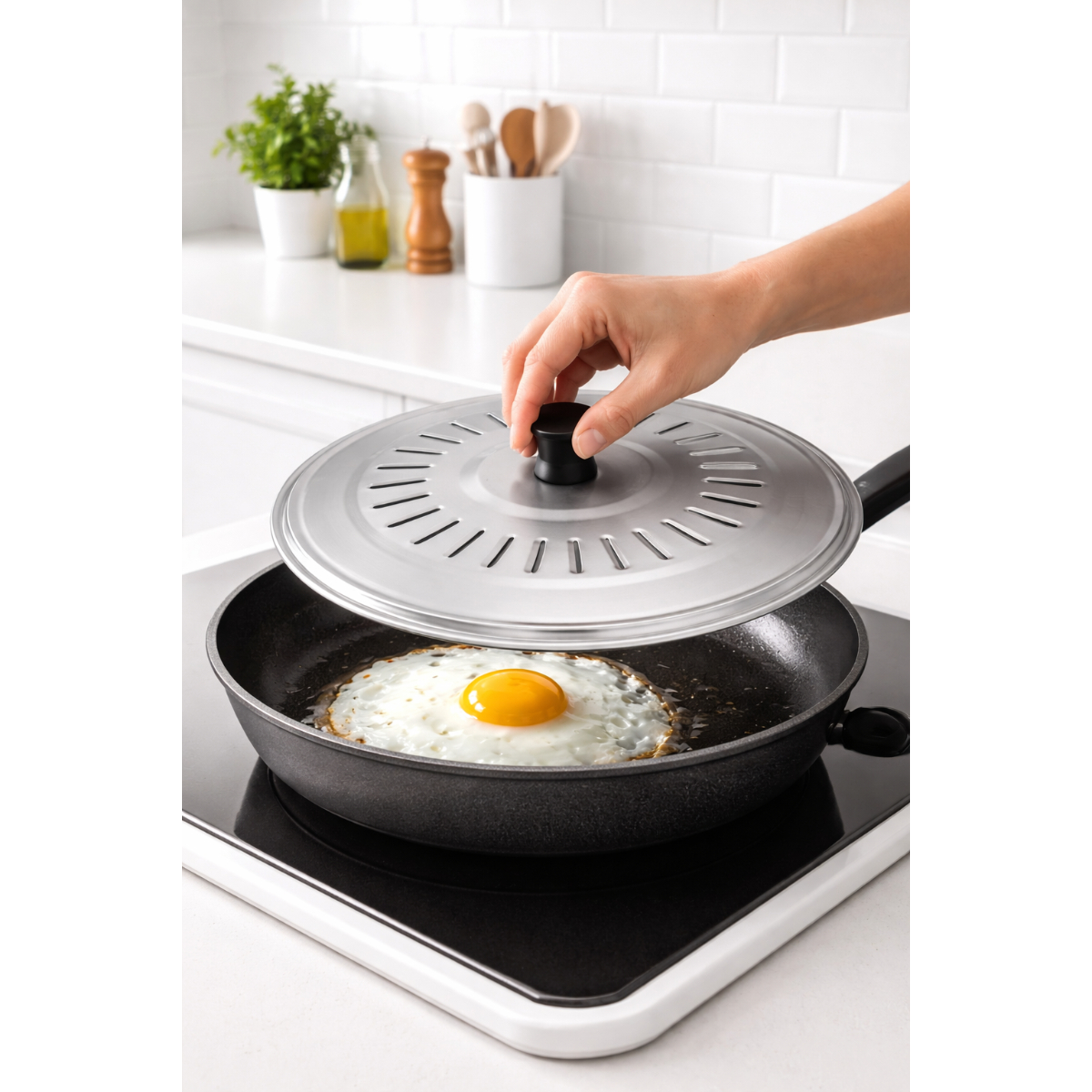 TAPA DE OLLA 22 CM ACERO INOXIDABLE PROFESIONAL - 3