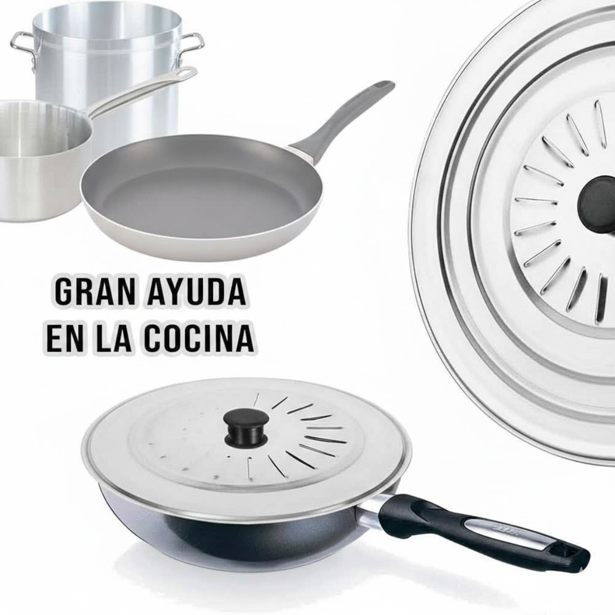 TAPA DE OLLA 22 CM ACERO INOXIDABLE PROFESIONAL - 6