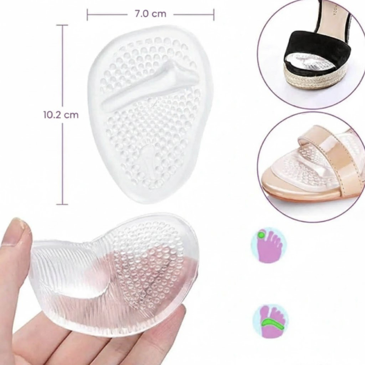 PLANTILLAS DE GEL METATARSAL PAR ANTIDESLIZANTE PREMIUM - 10
