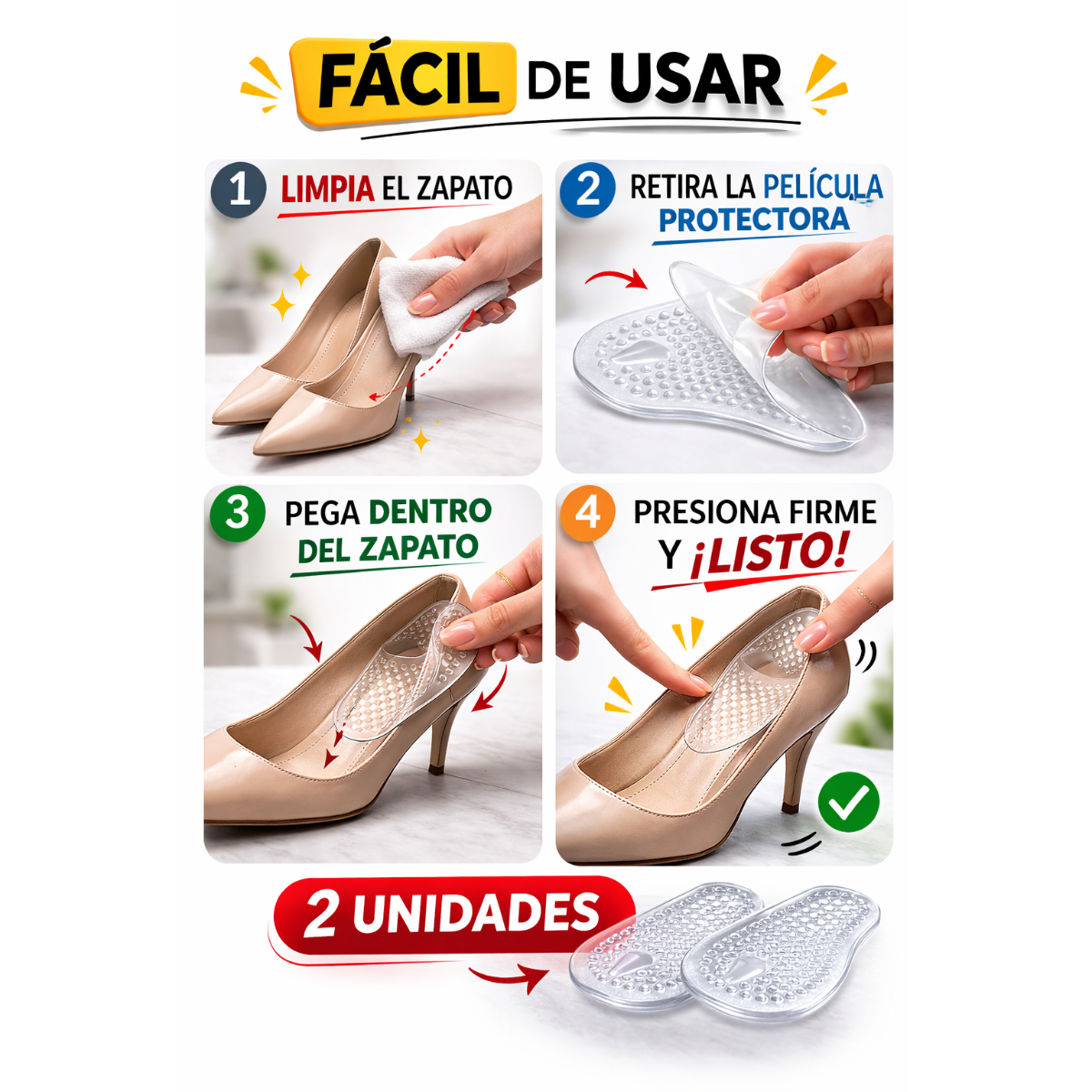 PLANTILLAS DE GEL METATARSAL PAR ANTIDESLIZANTE PREMIUM - 5
