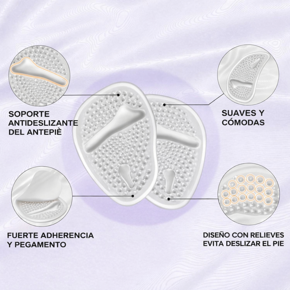 PLANTILLAS DE GEL METATARSAL PAR ANTIDESLIZANTE PREMIUM - 6