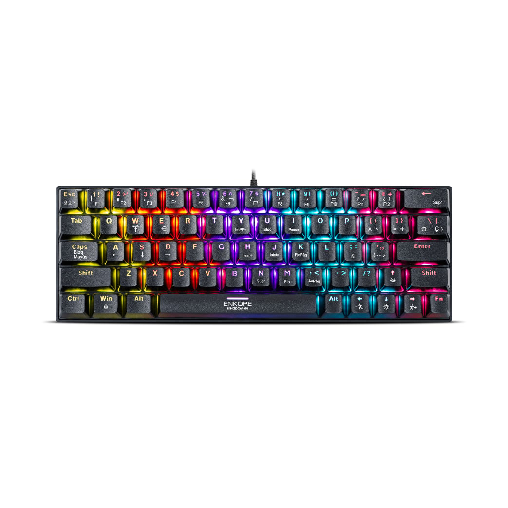 TECLADO MECÁNICO GAMER RGB ENKORE KINGDOM 64 ENK 1008 - 1