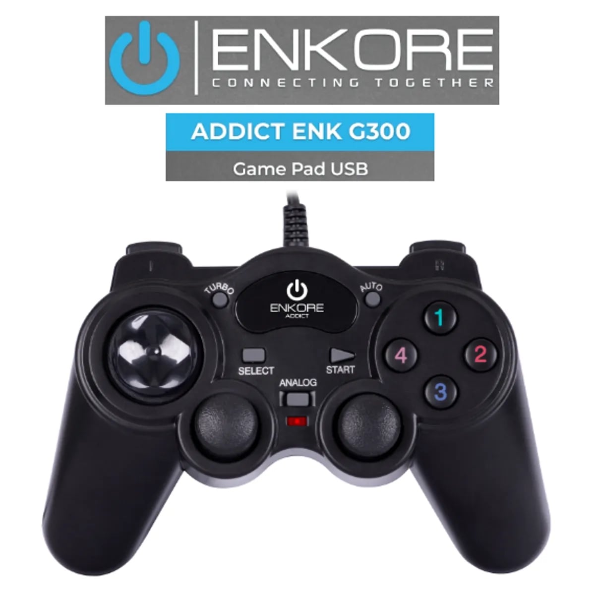 GAMEPAD GAMER USB CON VIBRACIÓN ENKORE ADDICT ENK G300 - 1