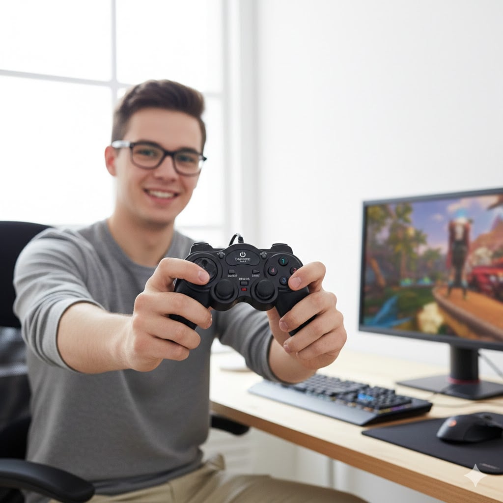 GAMEPAD GAMER USB CON VIBRACIÓN ENKORE ADDICT ENK G300 - 3