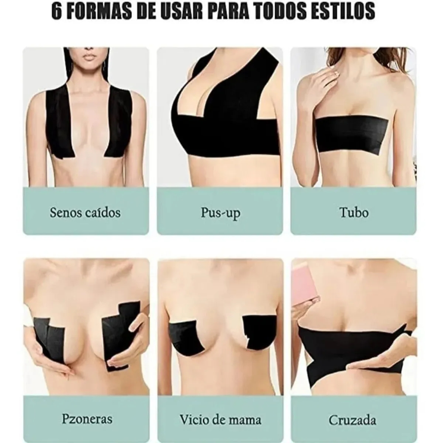 PACK DE 2 BOOB TAPE 5CM X 5M - CINTA INVISIBLE PARA BUSTO Y ROPA AJUSTADA - 5