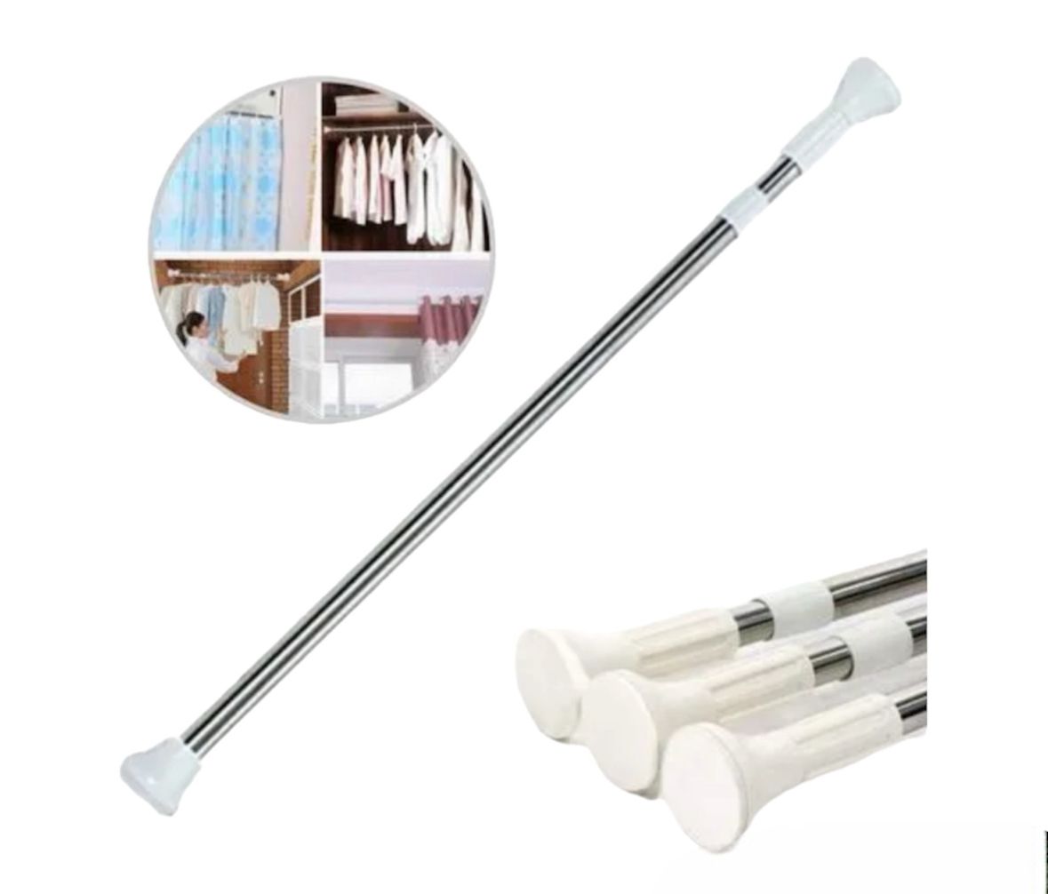 BARRA TELESCÓPICA AJUSTABLE PARA CORTINA DE BAÑO – DURADERA Y FÁCIL DE INSTALAR - 1