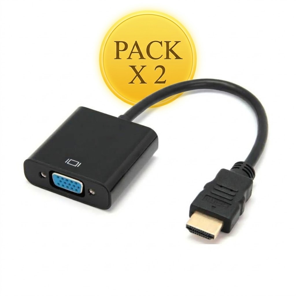 PACK X2 ADAPTADORES HDMI A VGA – CONECTA DOS MONITORES O PANTALLAS - 1