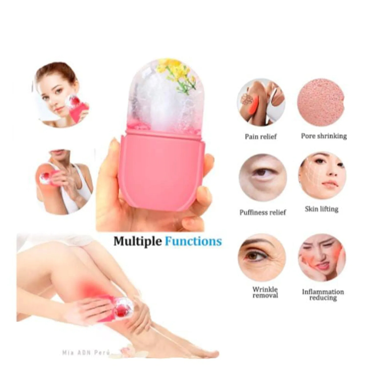 PACK X2 MASAJEADORES FACIALES MOLDE DE HIELO – HIELOTERAPIA PARA TU ROSTRO - 6