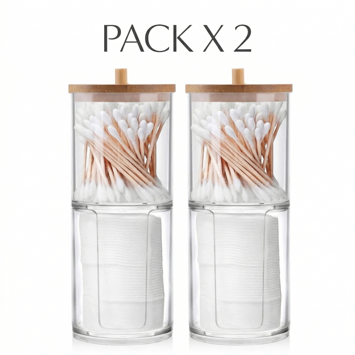 PACK X2 PORTA ALGODÓN E HISOPOS ACRÍLICO - 1