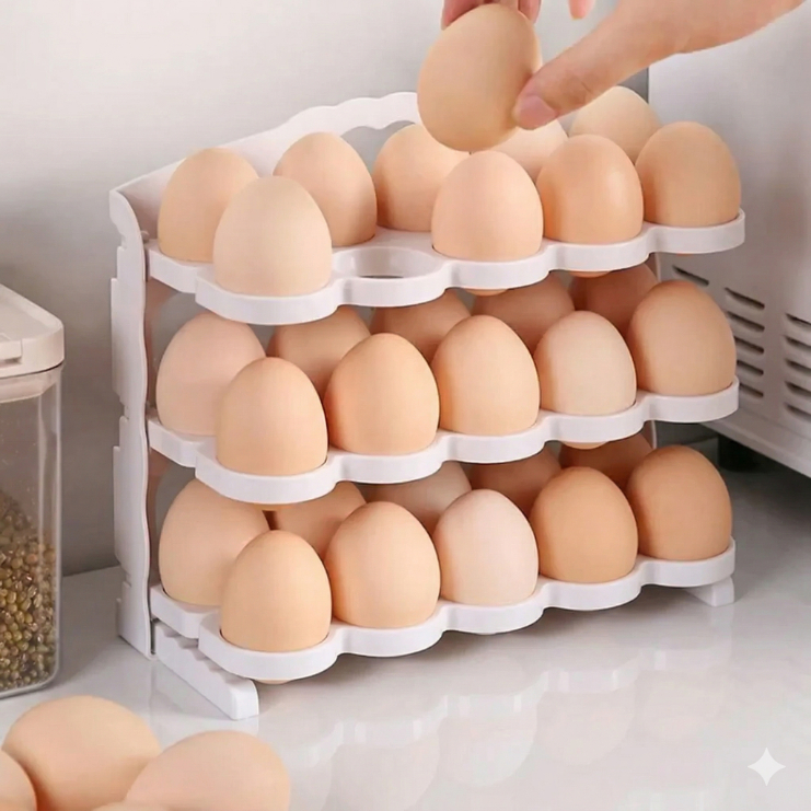 PORTA HUEVOS APILABLE PARA COCINA Y REFRIGERADORA - 4